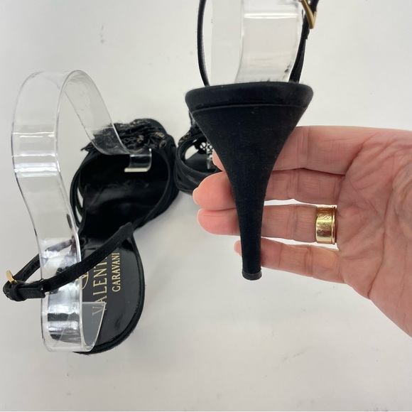 Valentino Garavani Beaded Satin Heels 39/9 - Picture 9 of 15